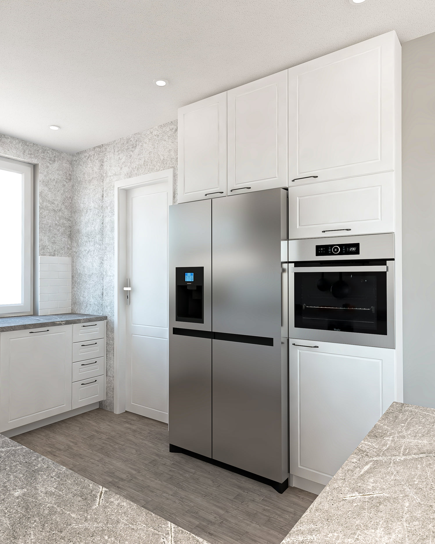 Americka chladnika v zabudovanej skrine