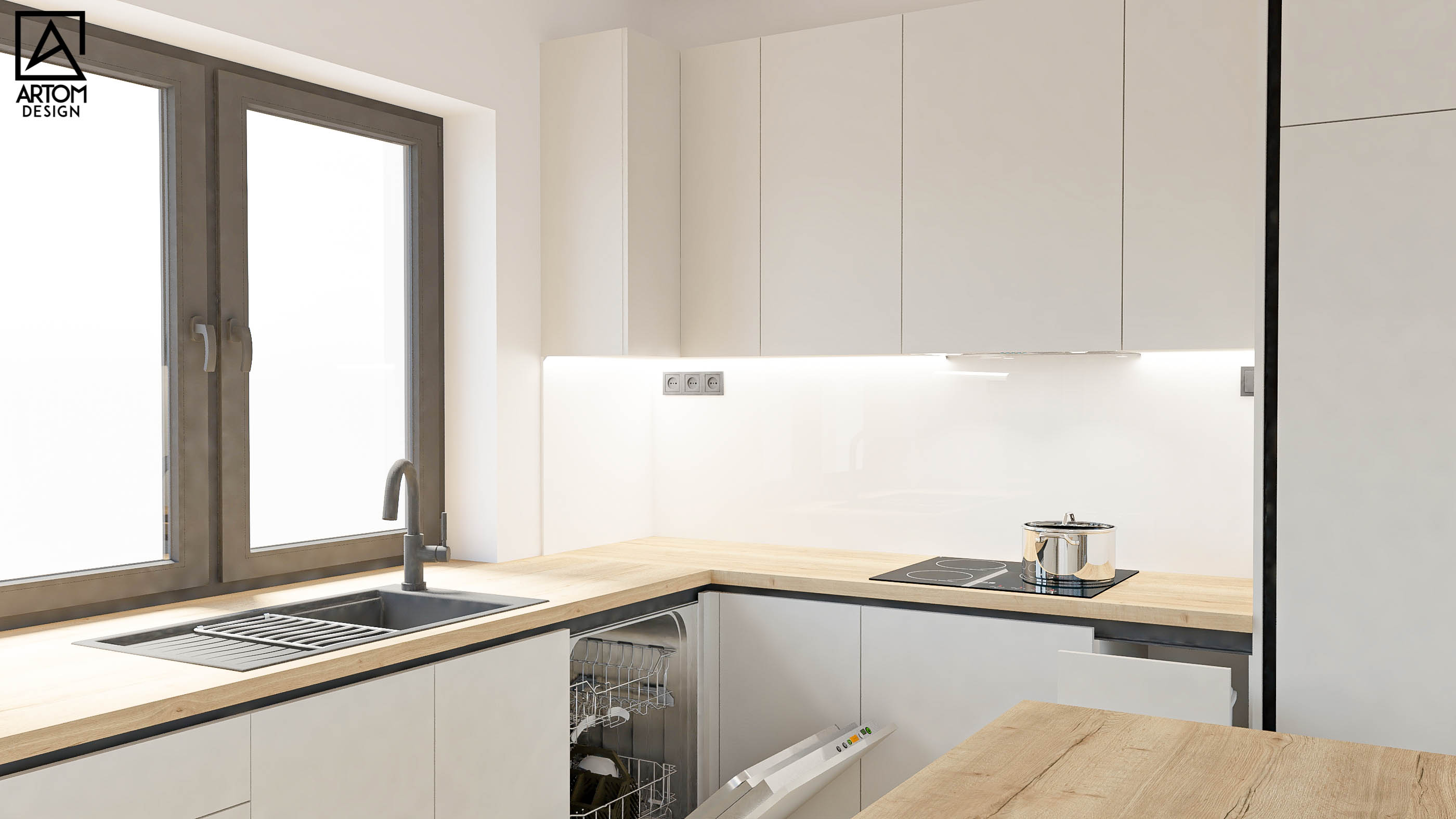 okno zarovno s pracovnou doskou