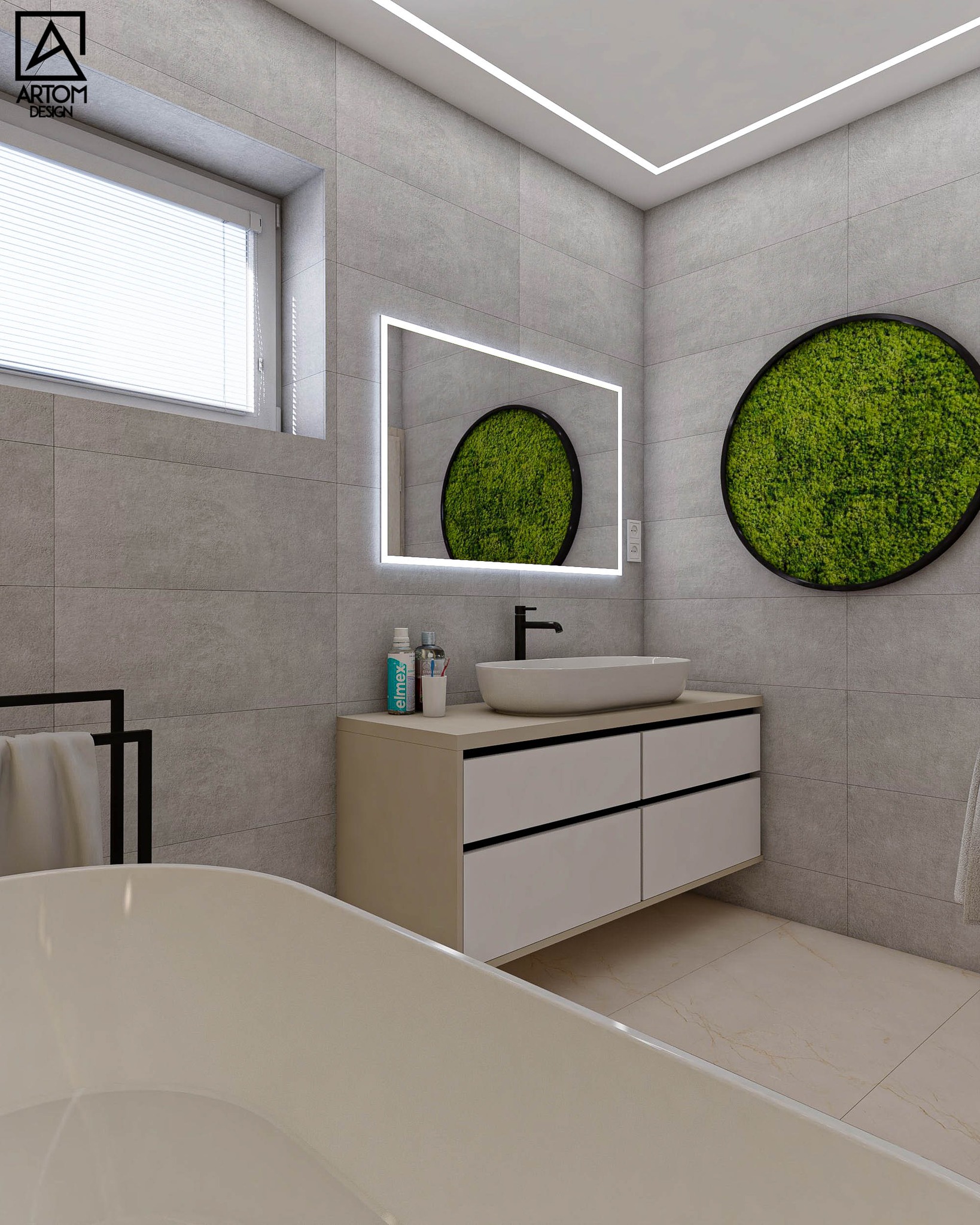 umyvadlo skrinka s machovym obrazom