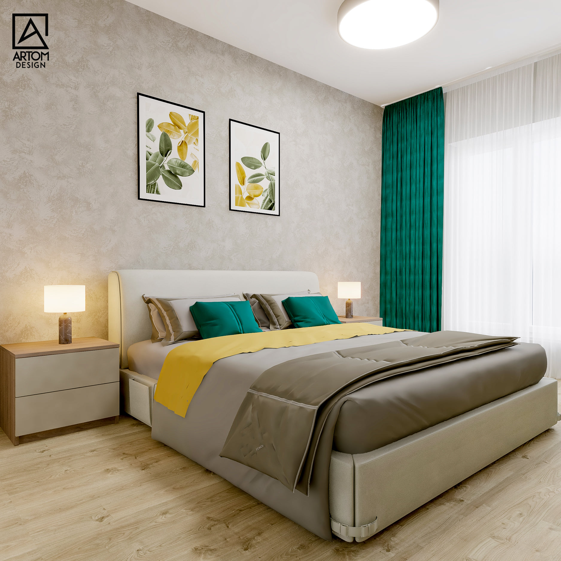 vizualizacia spalne postel